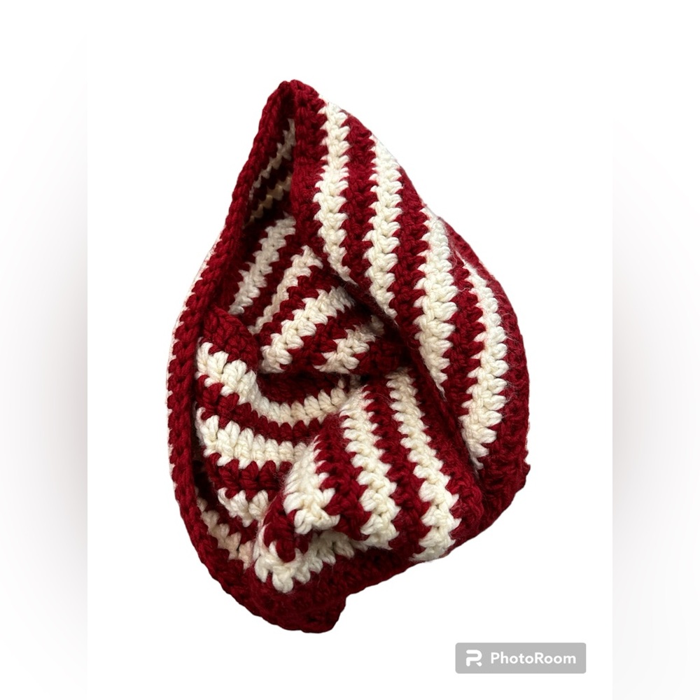 Handmade Infinity Scarf‎ Red and White